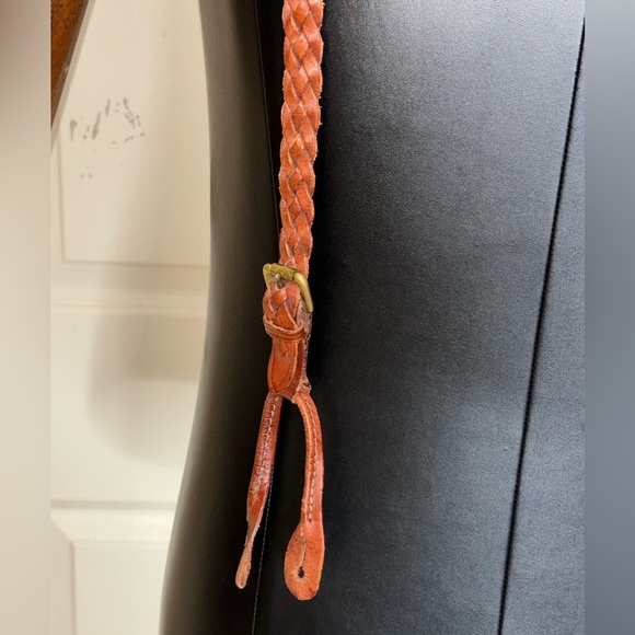 Vtg Polo Ralph Lauren Braided Leather Grain Adjustable Suspenders Brass Buckles​ - Picture 3 of 14